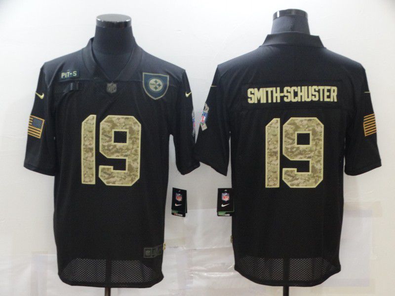 Men Pittsburgh Steelers #19 Smith-schuster Black camo Lettering 2020 Nike NFL Jersey->tennessee titans->NFL Jersey
